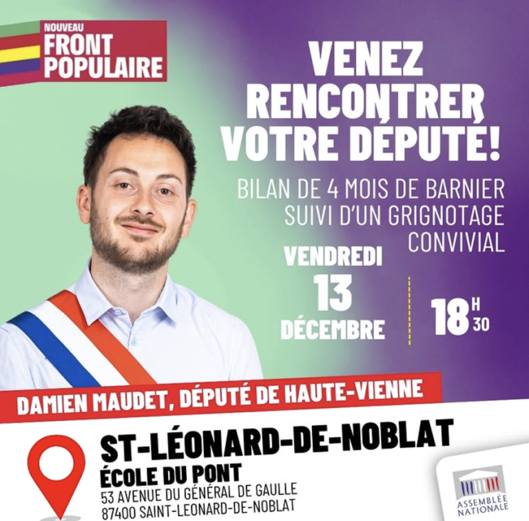 Réunion publique à St-Léonard-de-Noblat le 13 décembre